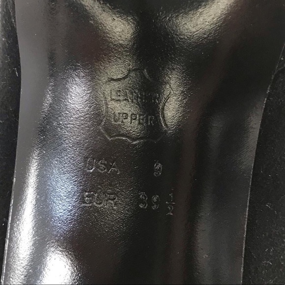 LIKE NEW Sacha London leather ankle bootie high heels peep toe with feathers - Picture 6 of 7